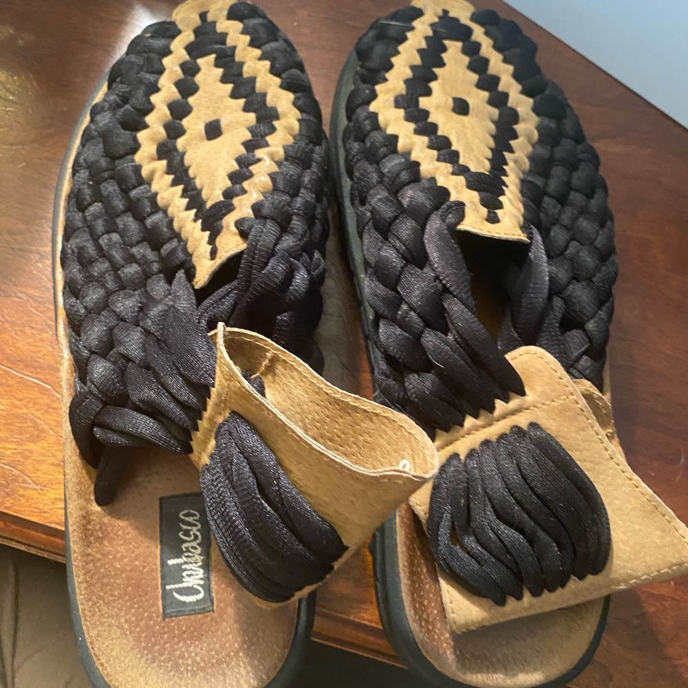 Chubasco Men's Sandle Hand Made In Mexico Ch-aztec Black Tobacco